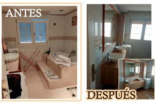Baño antiguo y baño remodelado